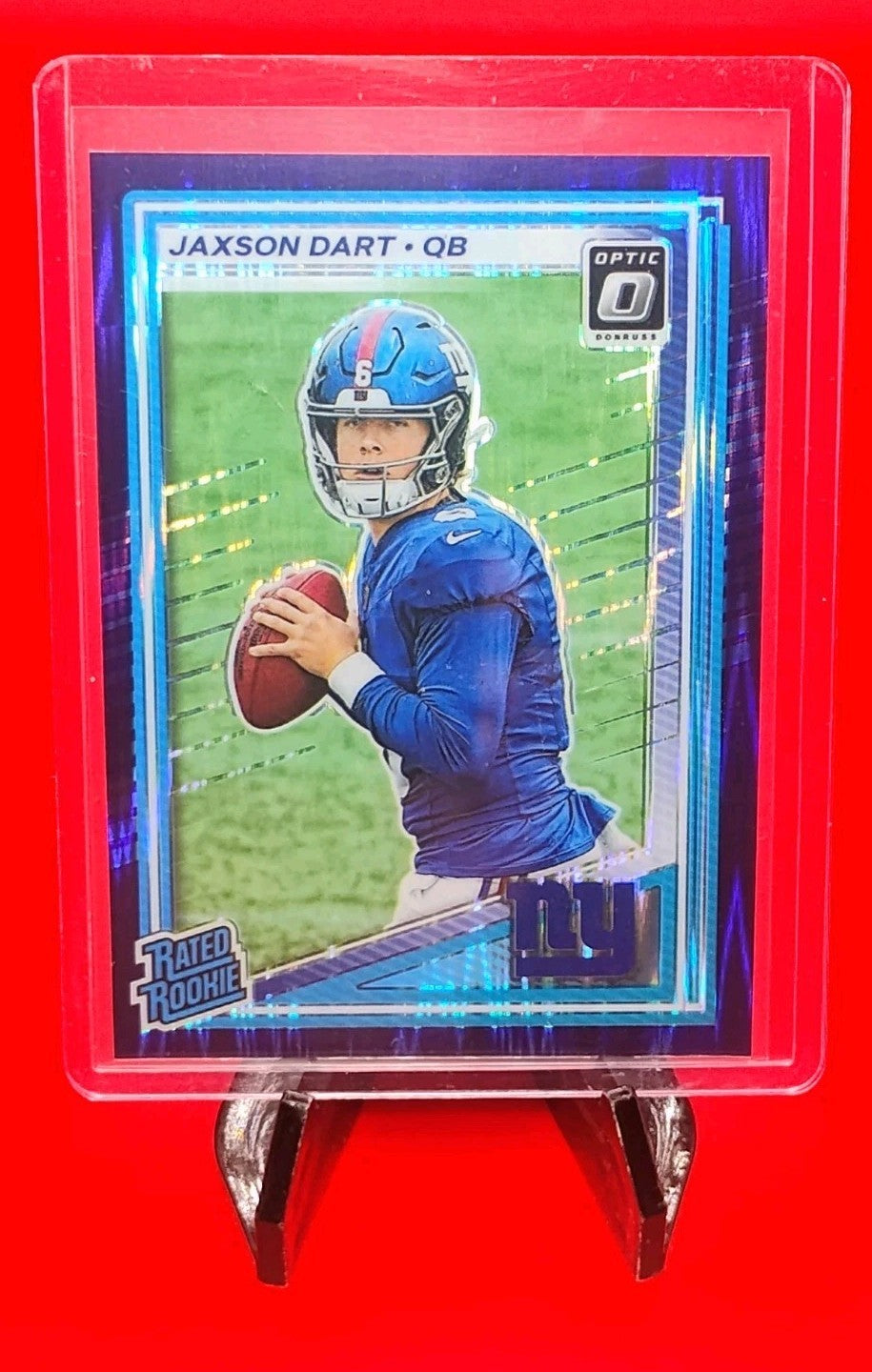 Jaxson Dart 2025 Donruss Optic Rated Rookie #273 Purple Shock Prizm Giants QB 🔥