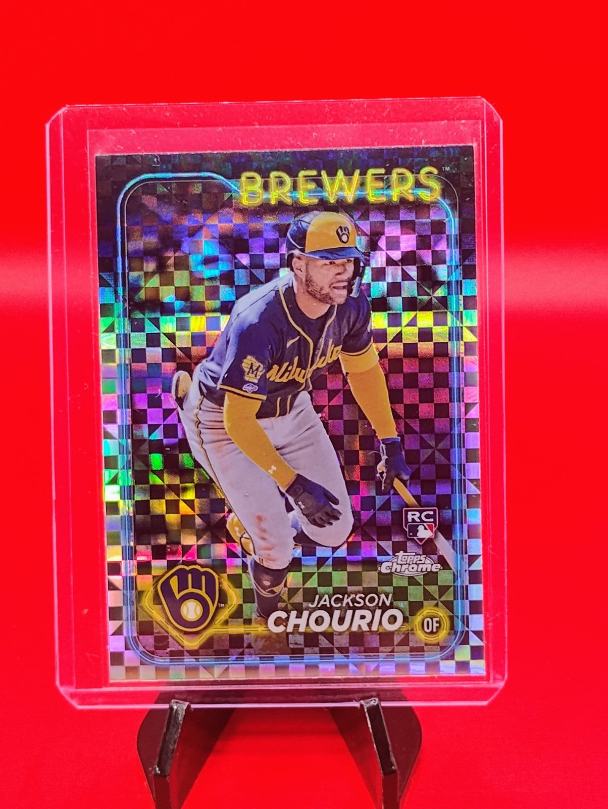 Jackson Chourio 2024 Topps Chrome RC #161 X-Fractor  Refractor Brewers RC 🔥💎