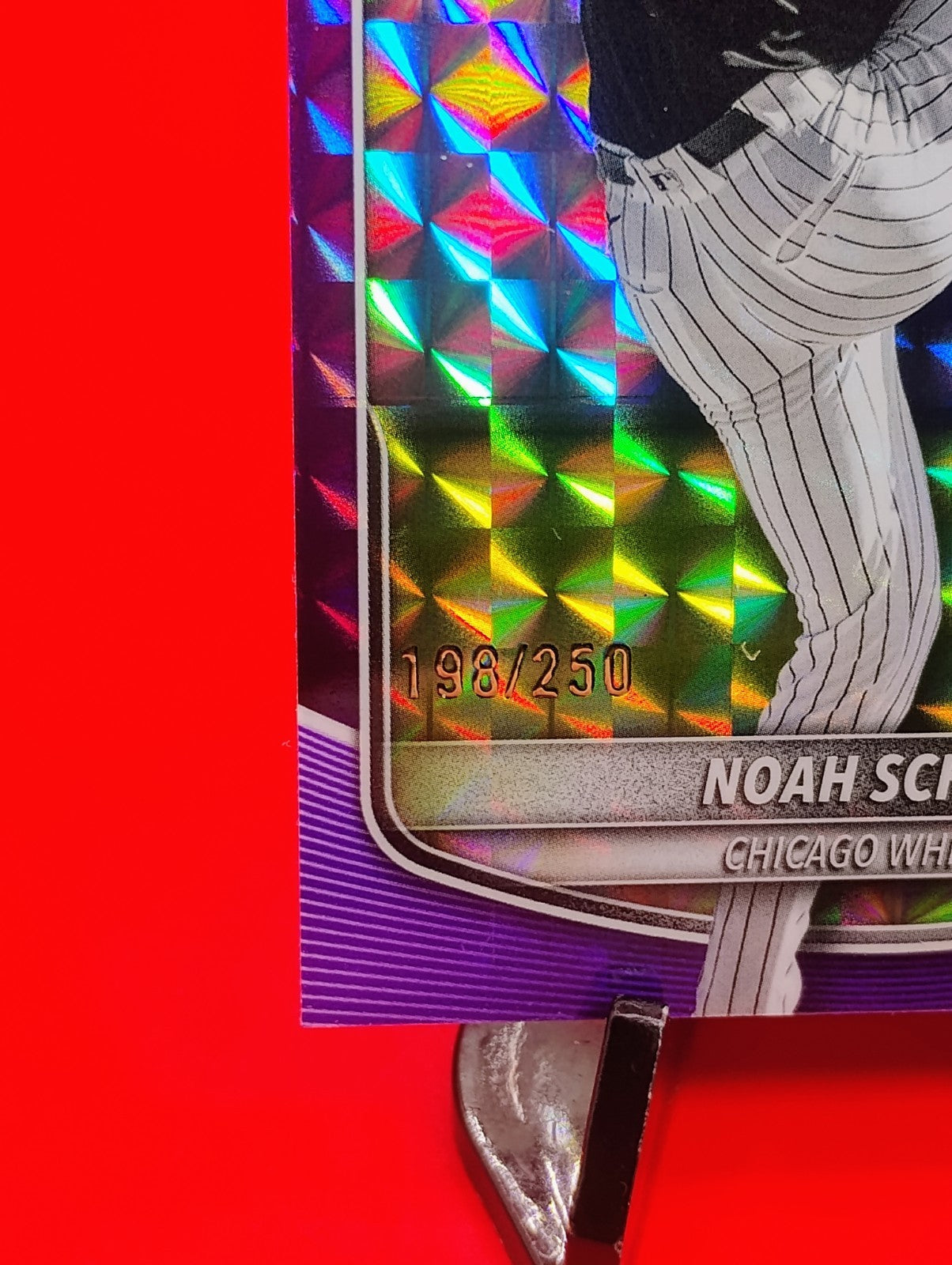 Noah Schultz 2025 Bowman Chrome #BCP-177 Purple Geometric Refractor #198/250 🔥