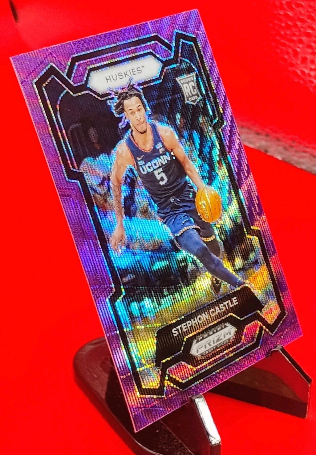 Stephon Castle 2024 Prizm Draft Picks Basketball RC #17 Purple Wave Prizm ROTY?
