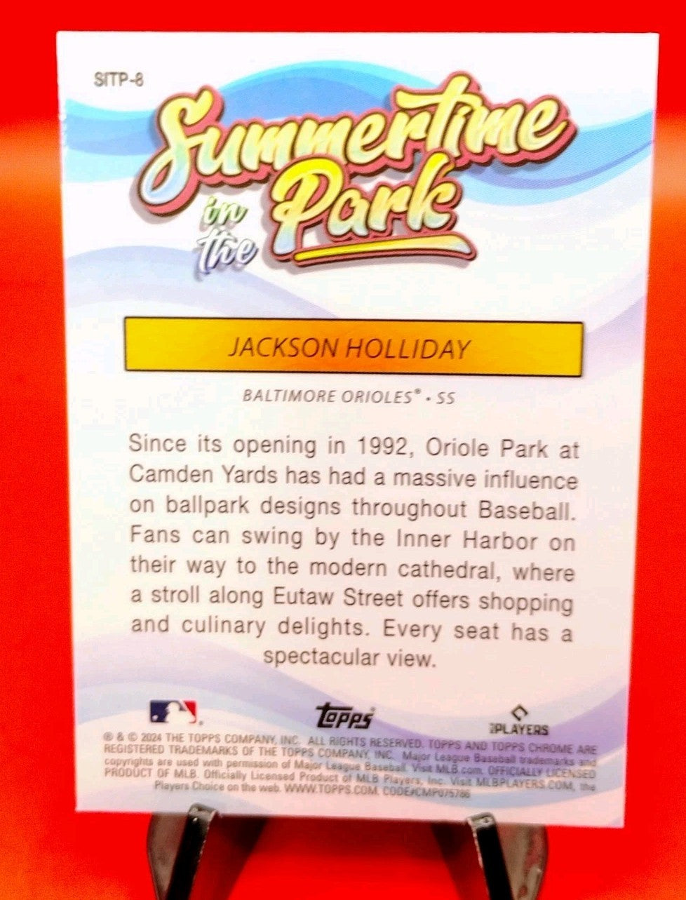 Jackson Holliday 2024 Topps Chrome Summer in the Park Refractor RC #SITP-8 🔥