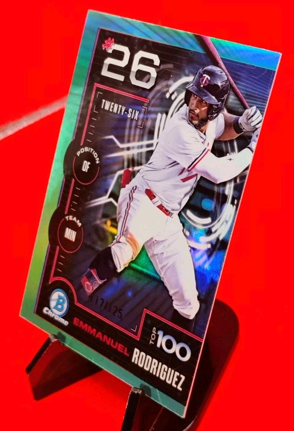 Emmanuel Rodriguez 2025 Bowman Scouts Top 100 #BTP-26 Aqua Refractor #117/125 🔥