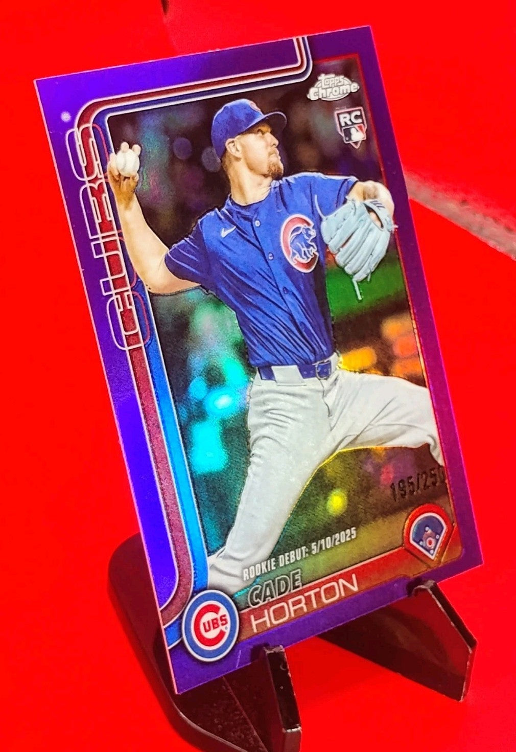Cade Horton 2025 Topps Chrome Update Debut RC #USC102 Purple Refractor #195/250
