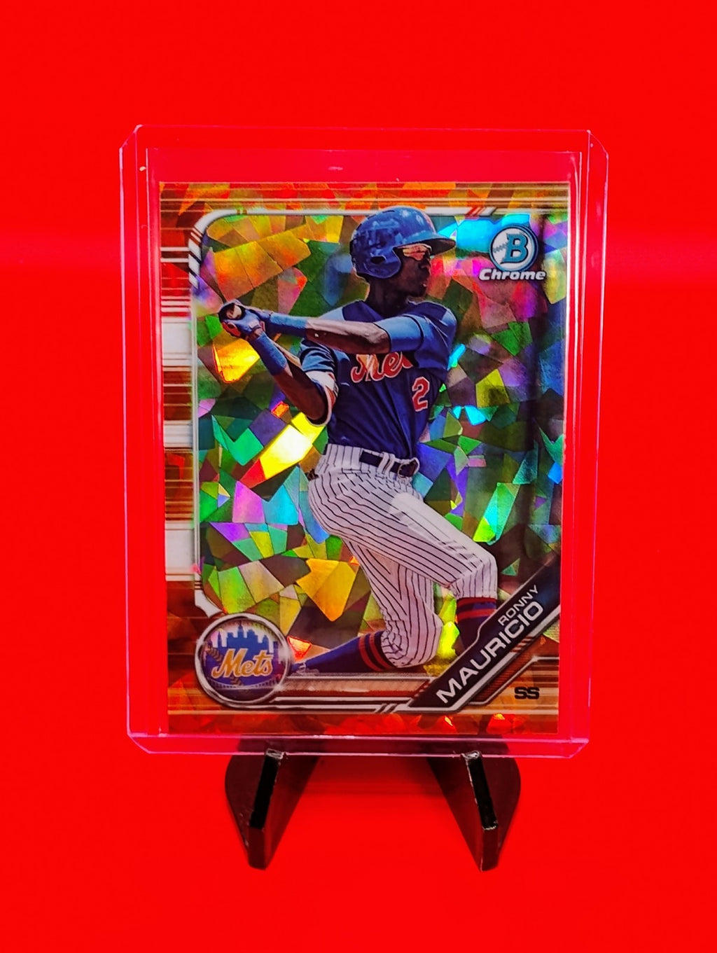 Ronny Mauricio 2019 Bowman Draft Chrome Sapphire #BDC-62 Orange Sapphire #9/25