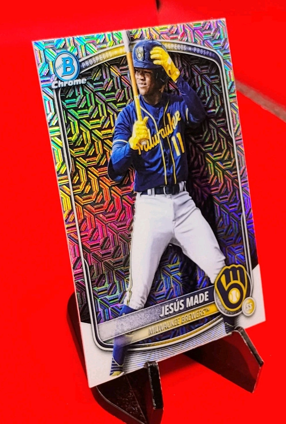 Jésus Made 2025 Bowman Chrome Prospects #BCP-50 Mojo Refractor (RC) Brewers