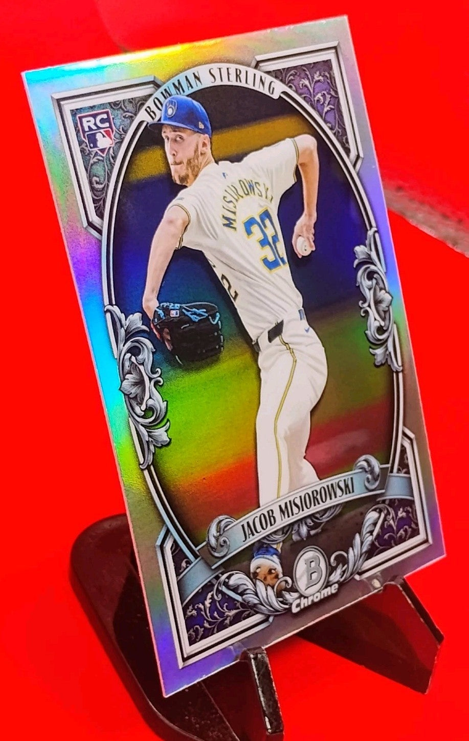 Jacob Misiorowski 2026 Bowman Chrome #BST-13 Bowman Sterling Rookie Refractor