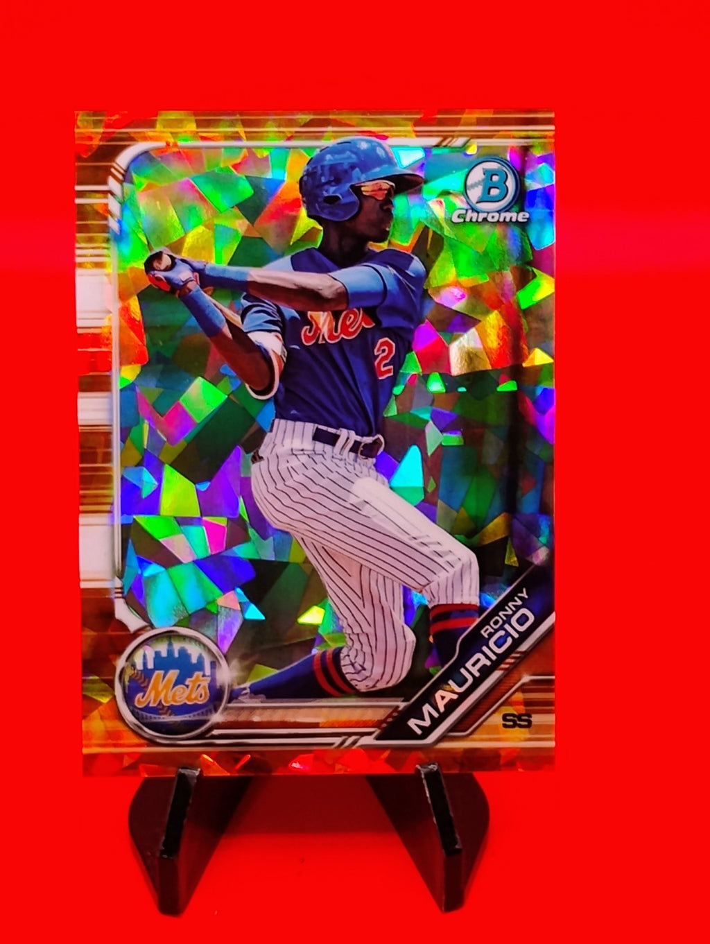 Ronny Mauricio 2019 Bowman Draft Chrome Sapphire #BDC-62 Orange Sapphire #9/25