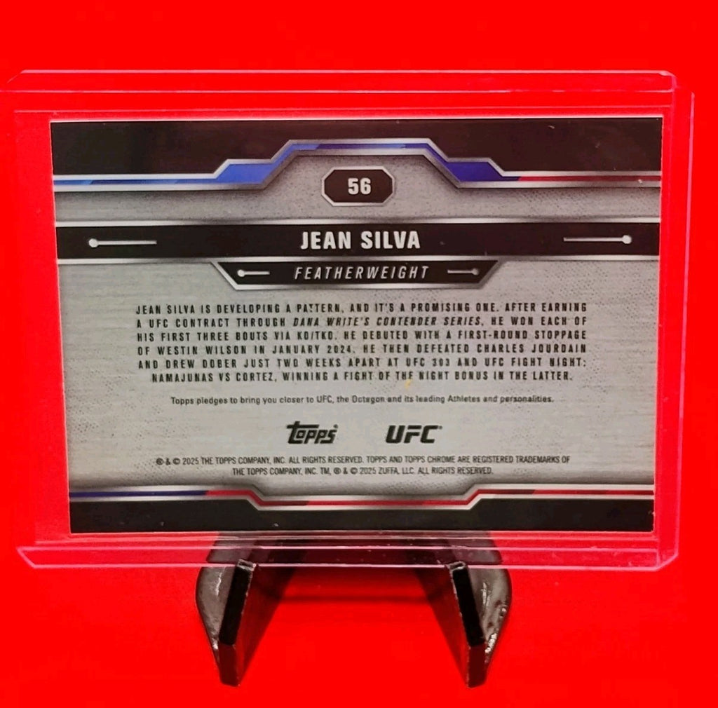 Jean Silva 2025 Topps UFC Chrome RC #56 Green RayWave Refractor #22/125