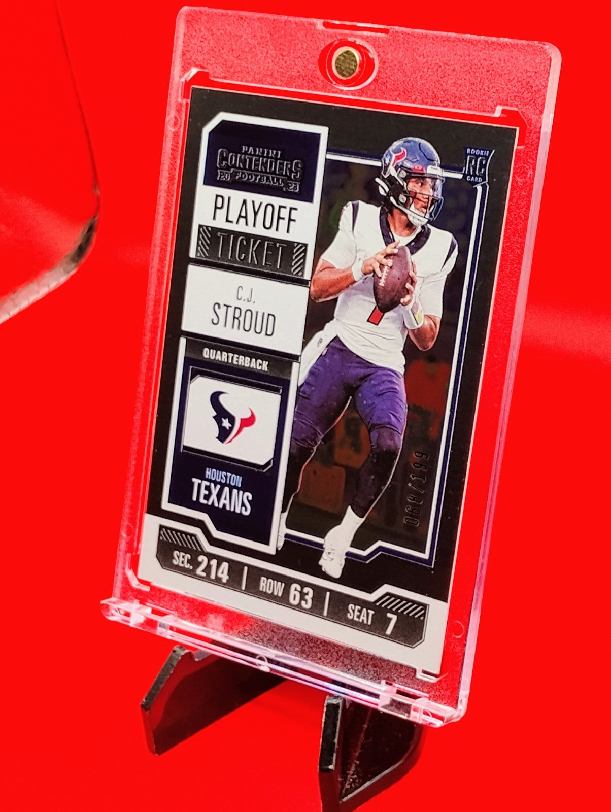 CJ Stroud 2023 Panini Contenders Playoff Ticket #40 Silver #68/199 Texans QB RC