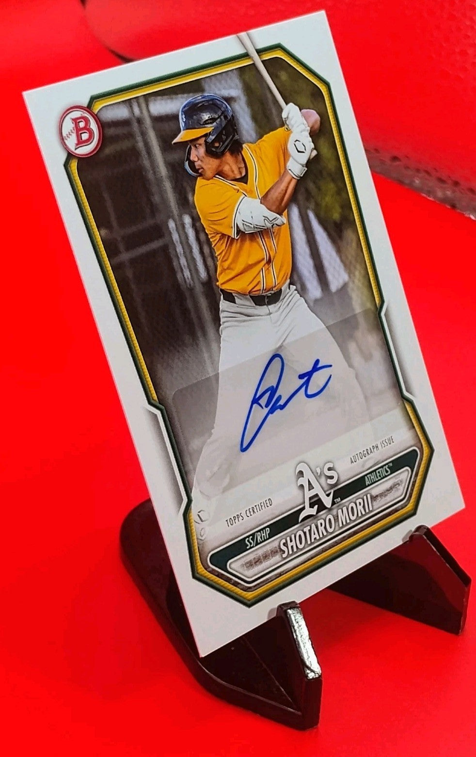 Shotaro Morii 2026 Bowman Baseball #BPA-SM Prospect Auto Athletics 2-Way Player