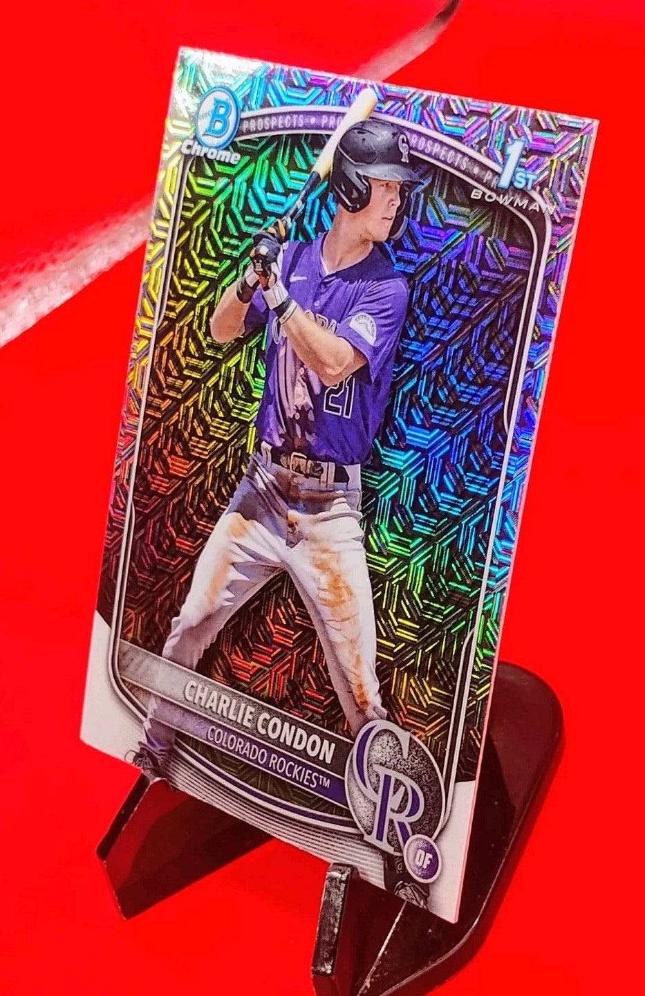 Charlie Condon 2025 Bowman 1st Chrome #BCP-75 Mojo Refractor Colorado Rockies 💎