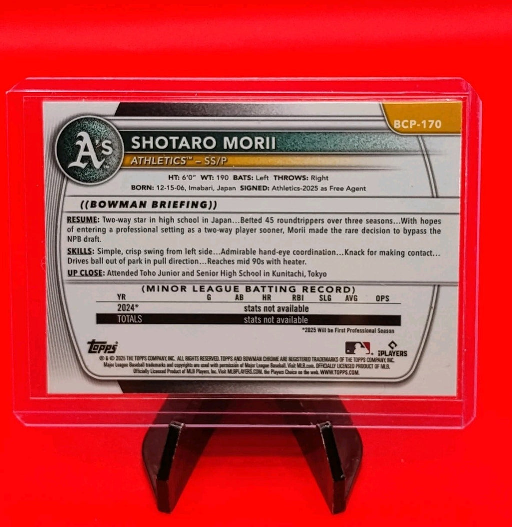 Shotaro Mori 2025 Bowman Chrome 1st Bowman # BCP-170 Mega Box Mojo Refractor  🔥