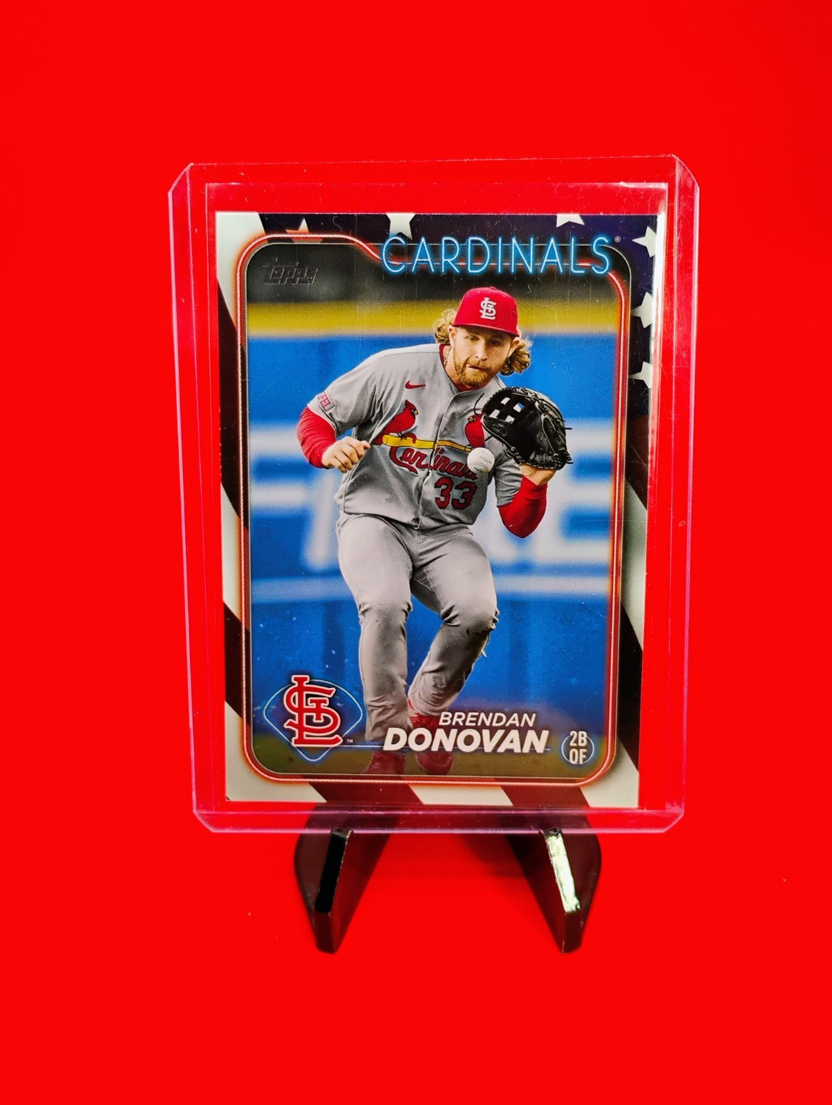 Brendan Donavan 2024 Topps Series 1 #7 Stars And Stripes Parallel #75/76 🔥