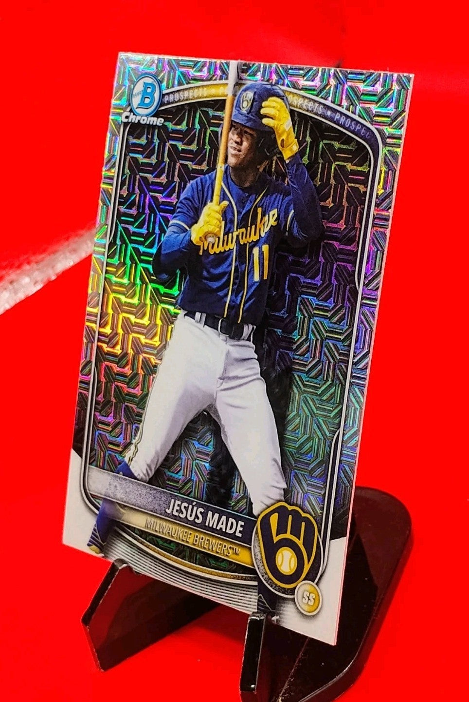 Jésus Made 2025 Bowman Chrome Prospects #BCP-50 Mojo Refractor (RC) Brewers