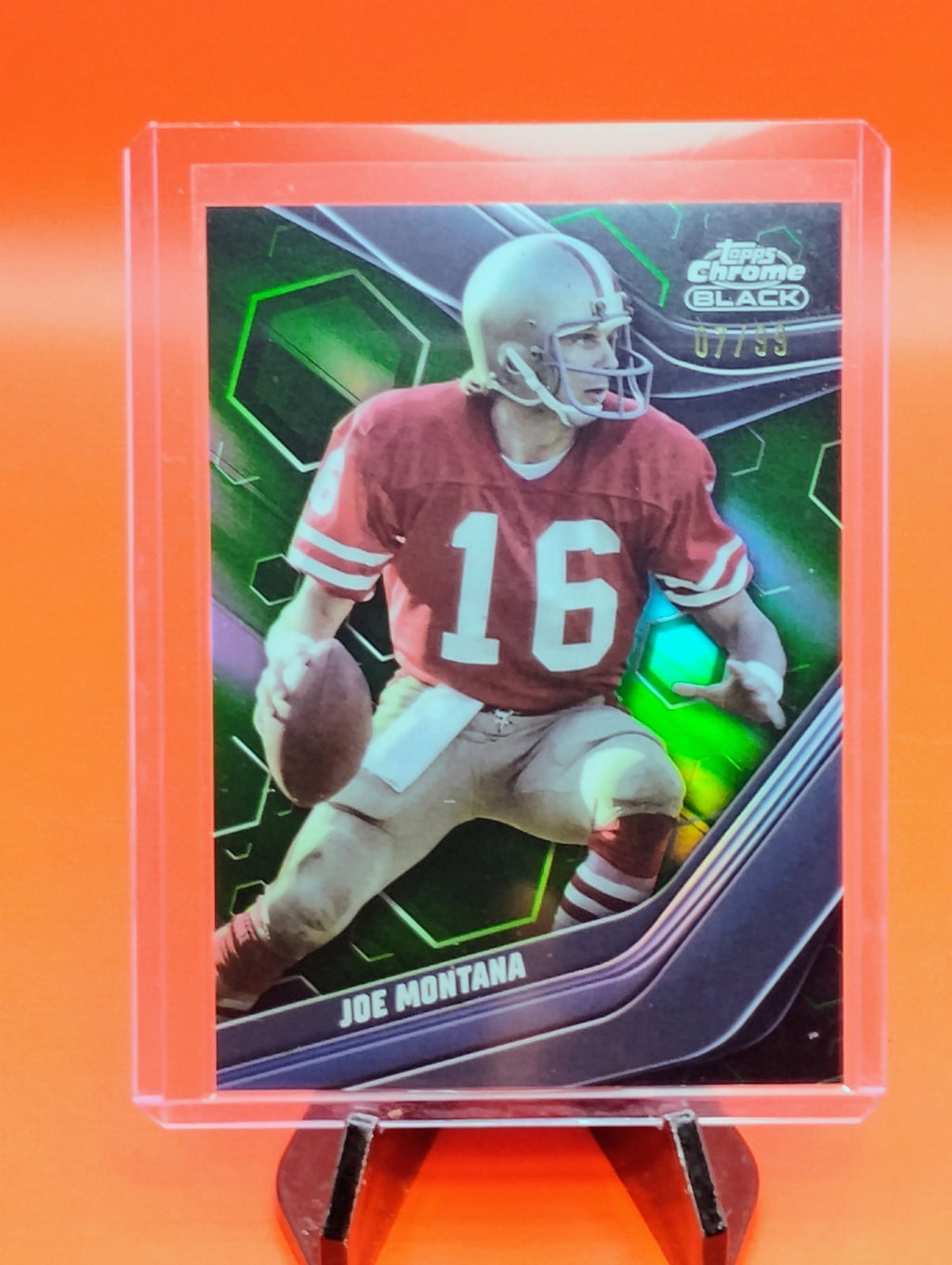 Joe Montana 2023 Topps Composite Chrome Black Green Refractor #07/99 49ers 🐐💎