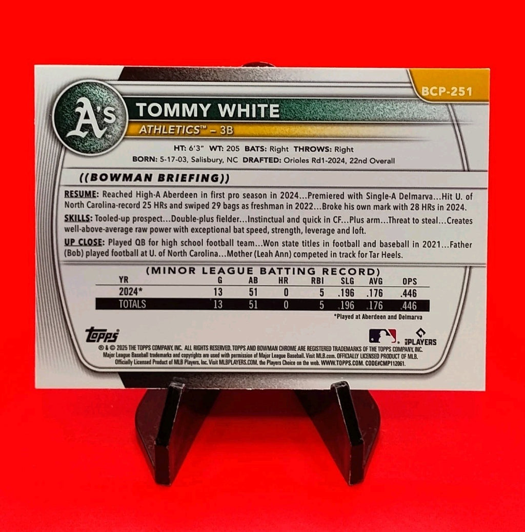Tommy White 2025 Bowman Chrome 1st Bowman #BCP-251 Lazer Refractor 🔥
