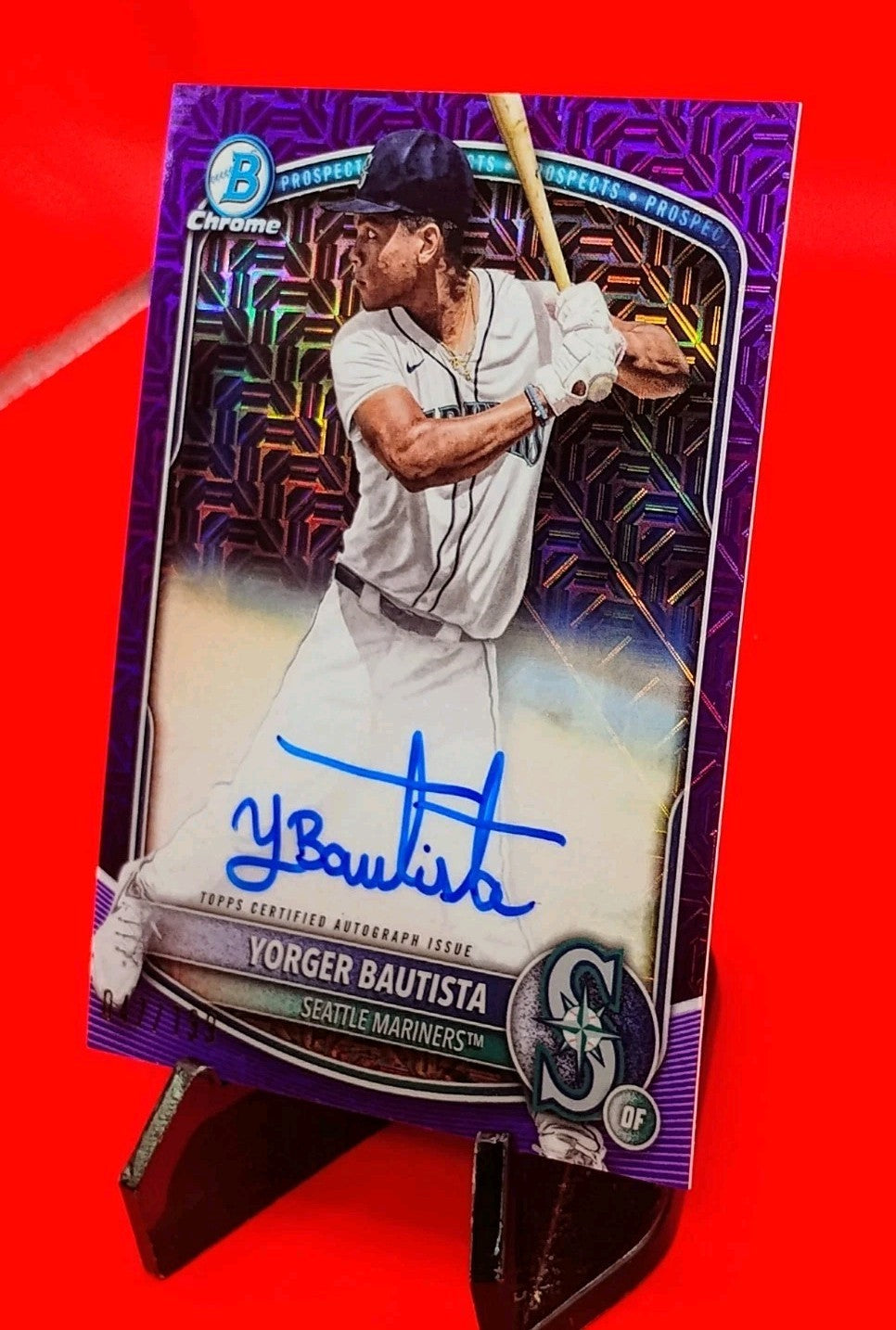 Yorger Bautista 2025 Bowman Chrome #BMA-YB Purple Mojo Refractor Auto #47/199 🔥