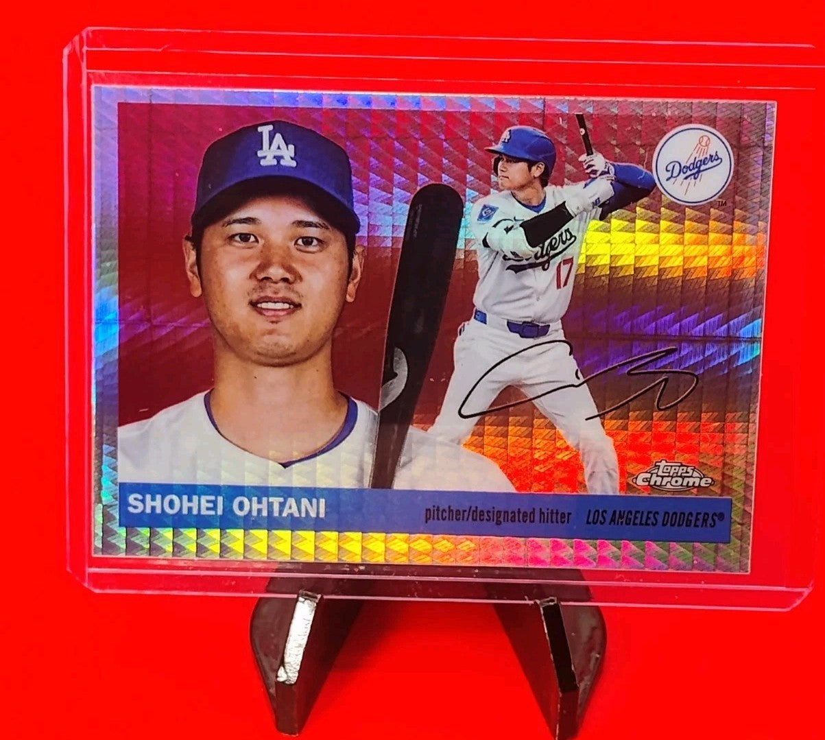 Shohei Ohtani 2025 Topps Chrome Platinum #17  Prism Refractor - Dodgers MVP