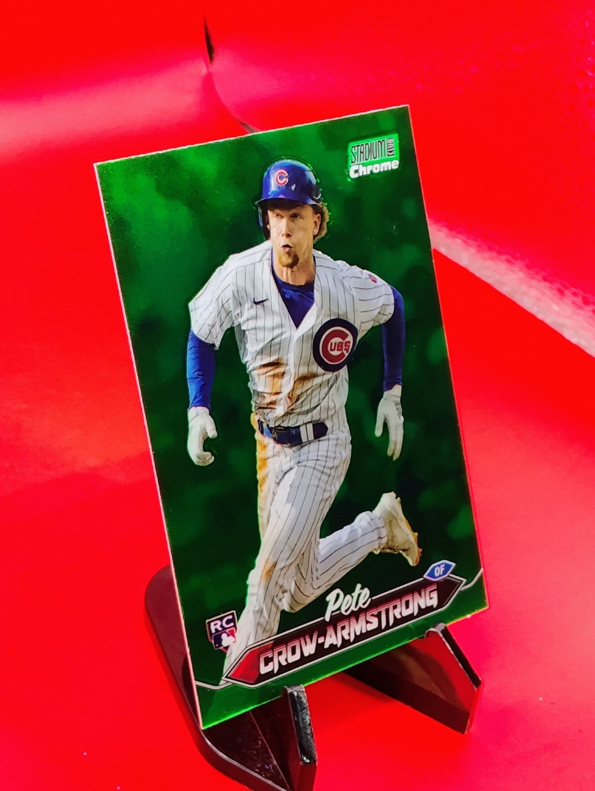 Pete Crow-Armstrong 2024 Topps Stadium Club Chrome #29 GREEN Refractor Cubs RC