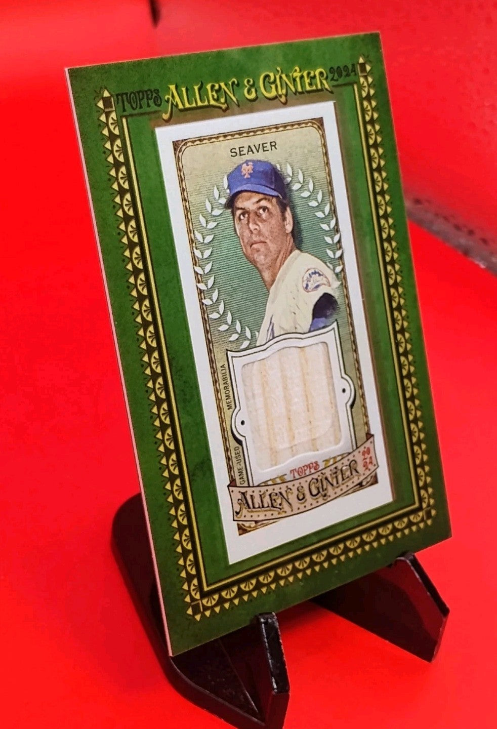Tom Seaver 2024 Topps Allen & Ginter Mini Framed Relic #MFR-TS (Bat) Mets Legend