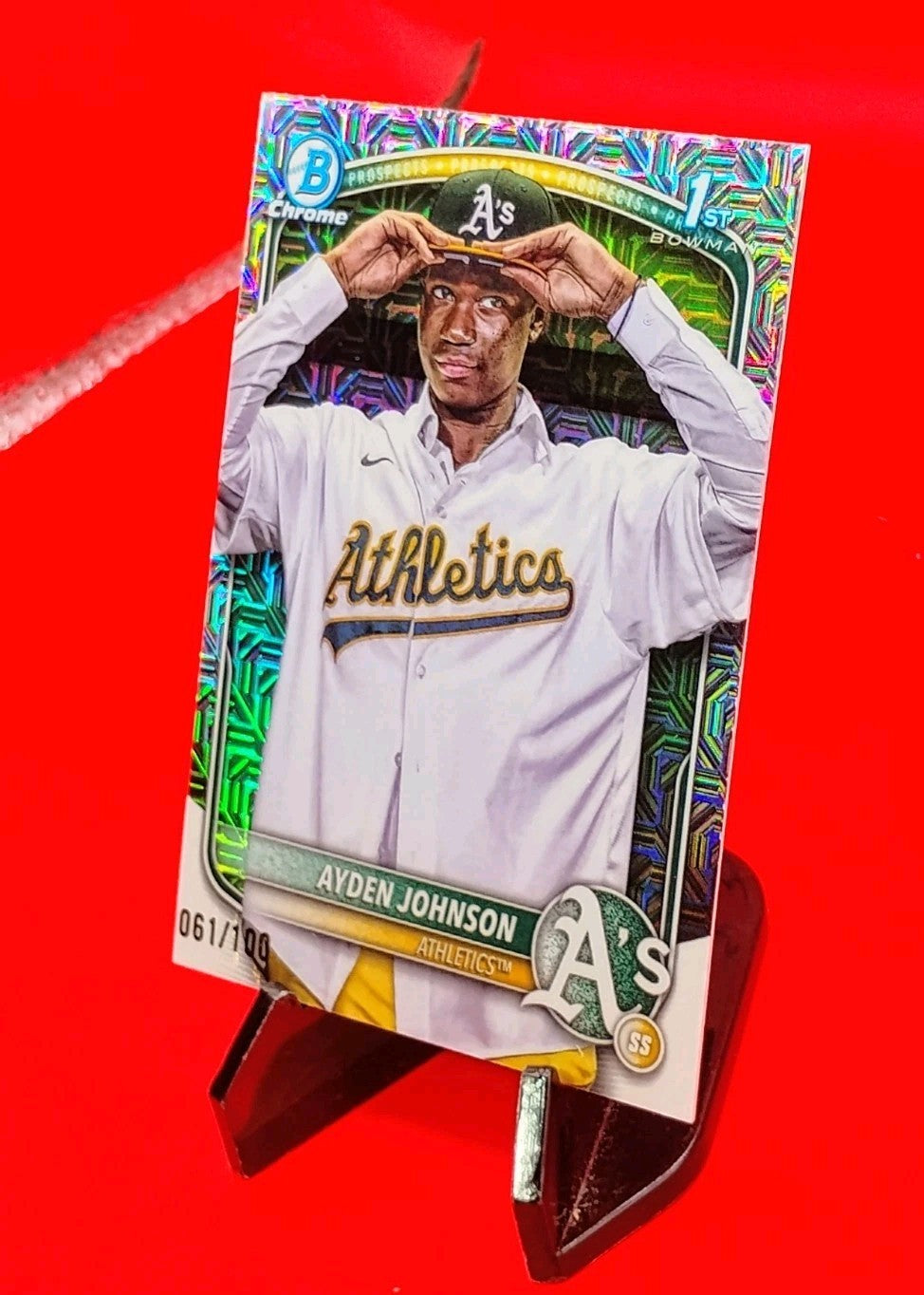 Ayden Johnson 2025 Bowman Chrome 1st Bowman #BCP-197 Steel Metal Refractor #/100