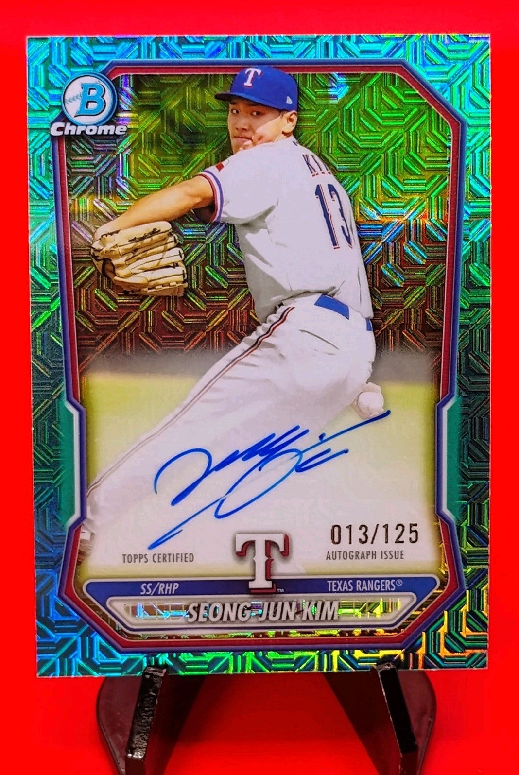 Seong Jun-Kim 2026 Bowman Chrome #BMA-SK Aqua Mojo Refractor #13/125 Jersey # 🔥