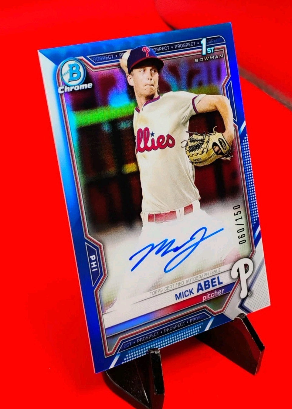 Mick Abel 2021 Bowman Chrome 1st Auto #CPA-MAB True Blue Refractor #60/150 Twins