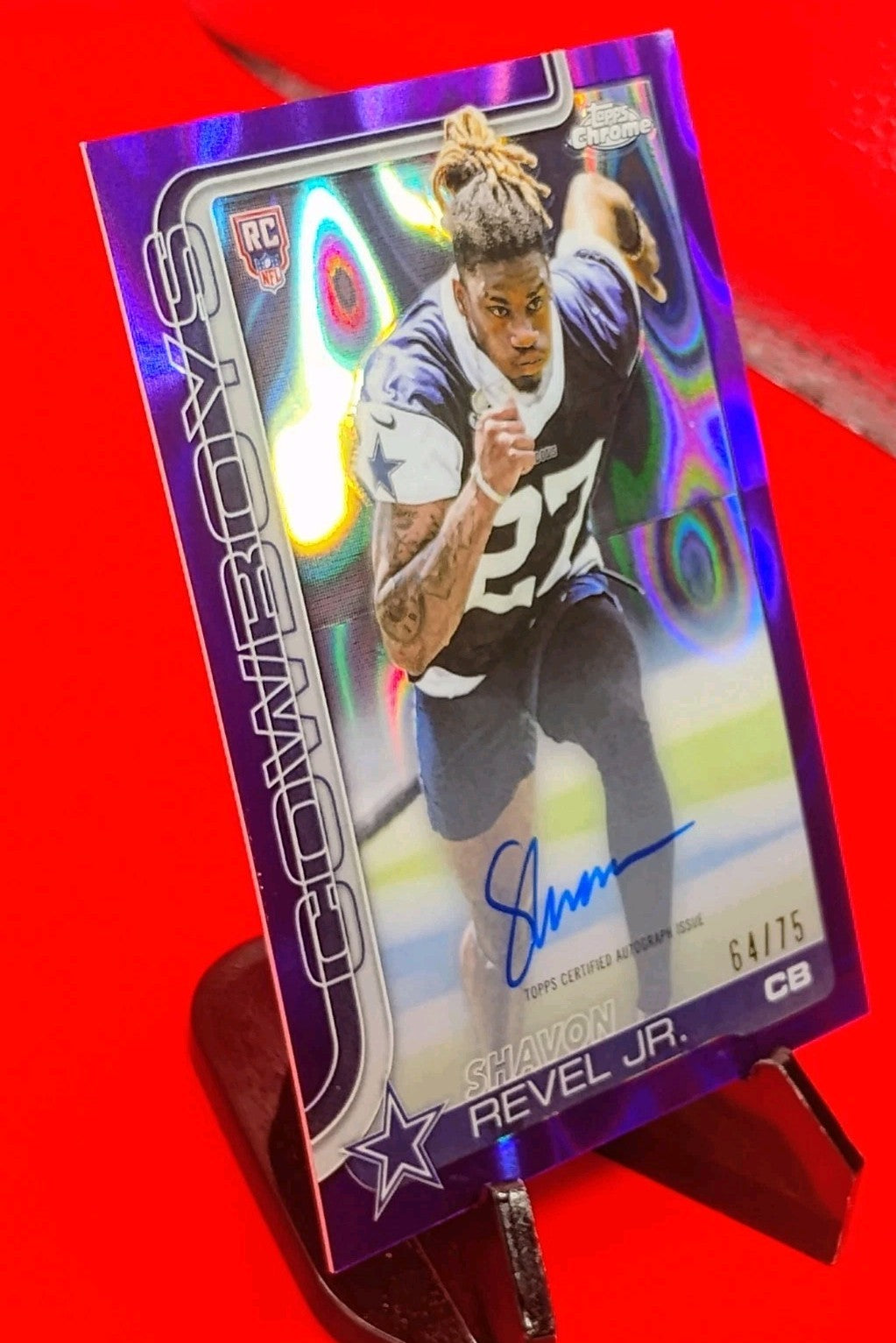Shavon Revel Jr 2025 Topps Chrome #RA-SR Purple Lava Refractor RC Auto #64/75 🔥