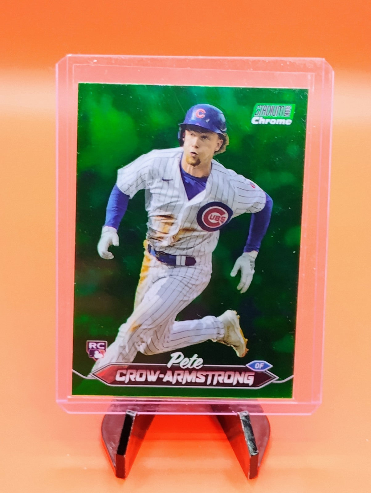 Pete Crow-Armstrong 2024 Topps Stadium Club Chrome #29 GREEN Refractor Cubs RC