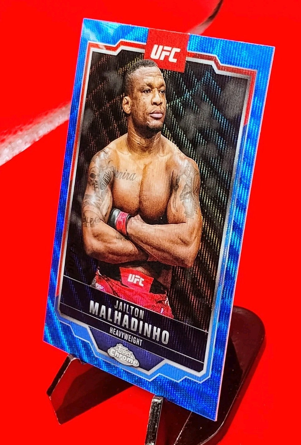 Jailton Malhadinho 2025 Topps Chrome UFC RC #112 Blue Wave Refractor /75