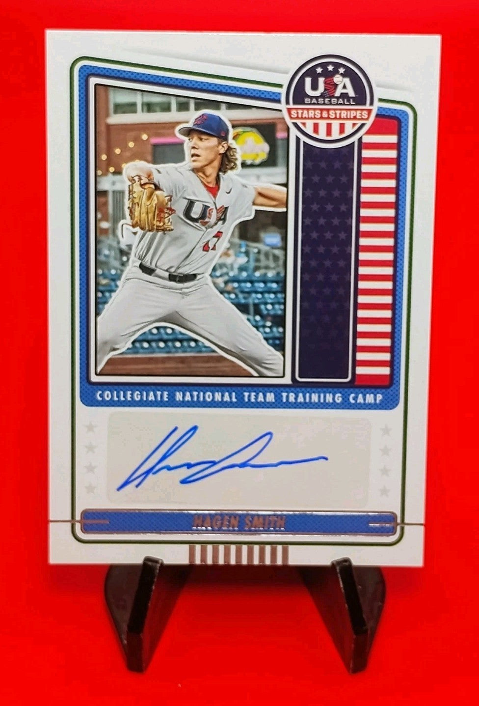Hagen Smith 2023 Panini Stars & Stripes Baseball Collegiate Signatures #CNTC-HS