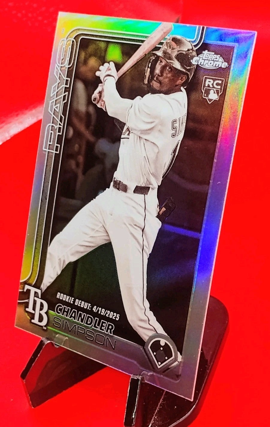 Chandler Simpson 2025 Topps Chrome Update RC #USC17 Sepia Refractor - TB Rays RC