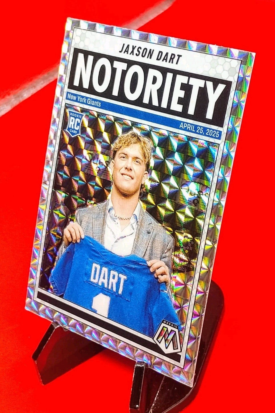Jaxson Dart 2025 Mosaic Notoriety #11 Silver Mosaic Prizm RC - Giants QB 💎