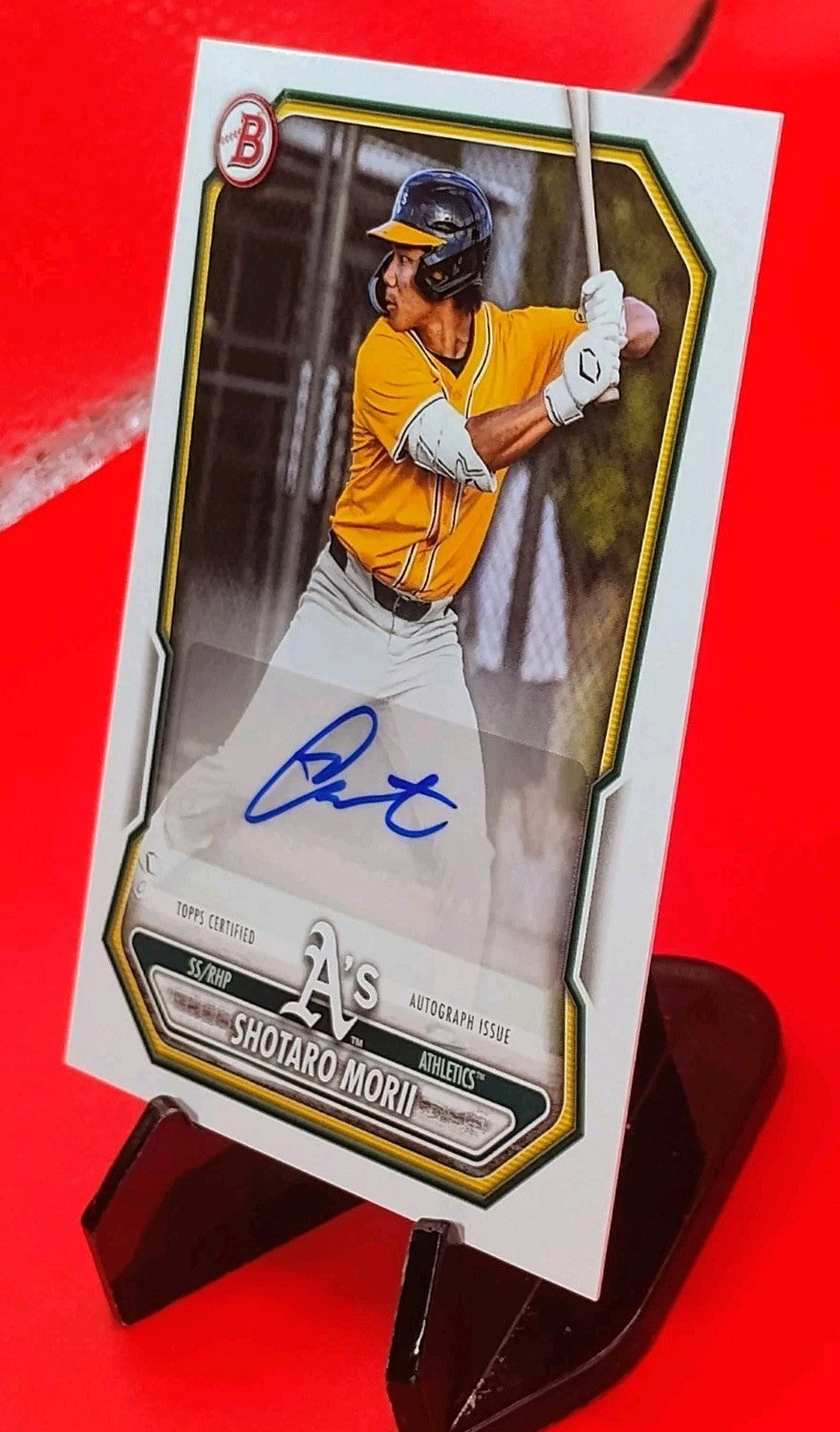 Shotaro Morii 2026 Bowman Baseball #BPA-SM Prospect Auto Athletics 2-Way Player
