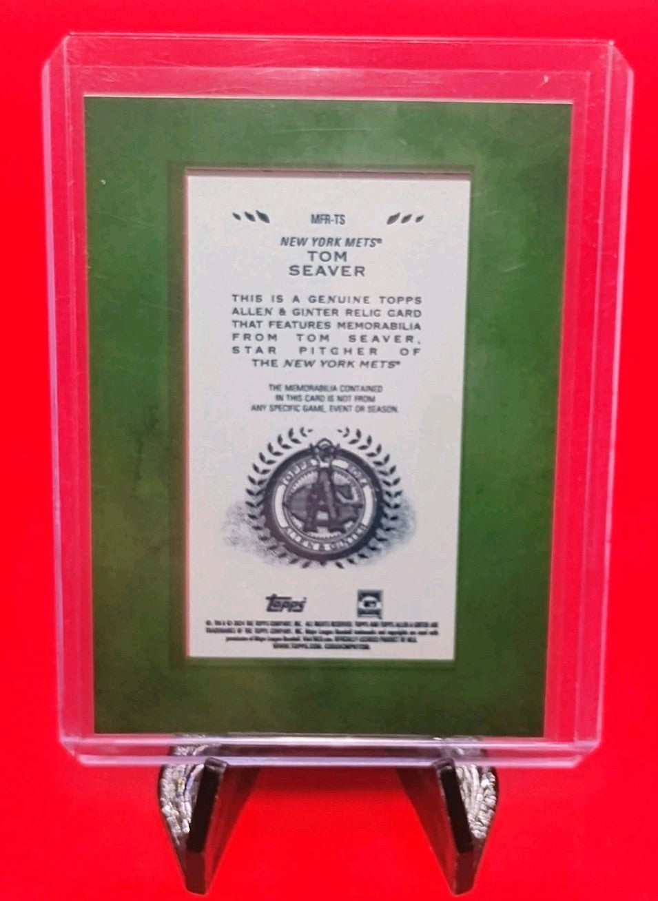 Tom Seaver 2024 Topps Allen & Ginter Mini Framed Relic #MFR-TS (Bat) Mets Legend