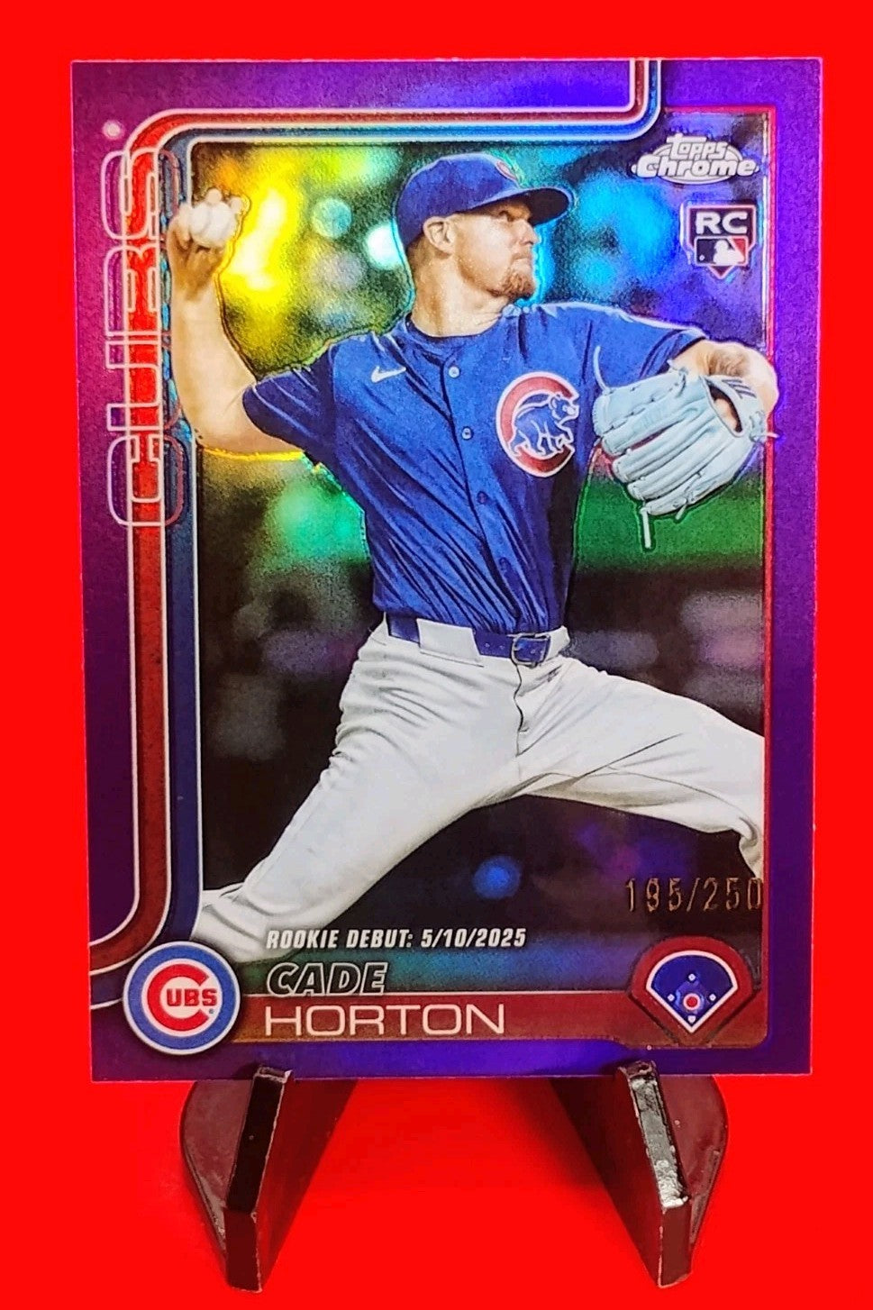 Cade Horton 2025 Topps Chrome Update Debut RC #USC102 Purple Refractor #195/250