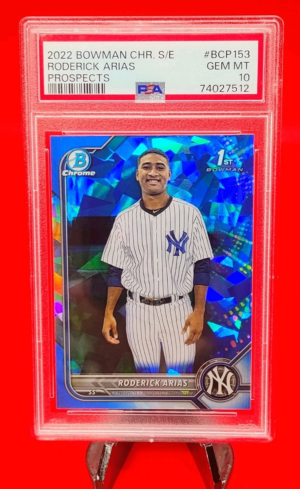 Roderick Arias 2022 Bowman Sapphire Chrome 1st #BCP-153 PSA 10 Gem Mint 💎🔥