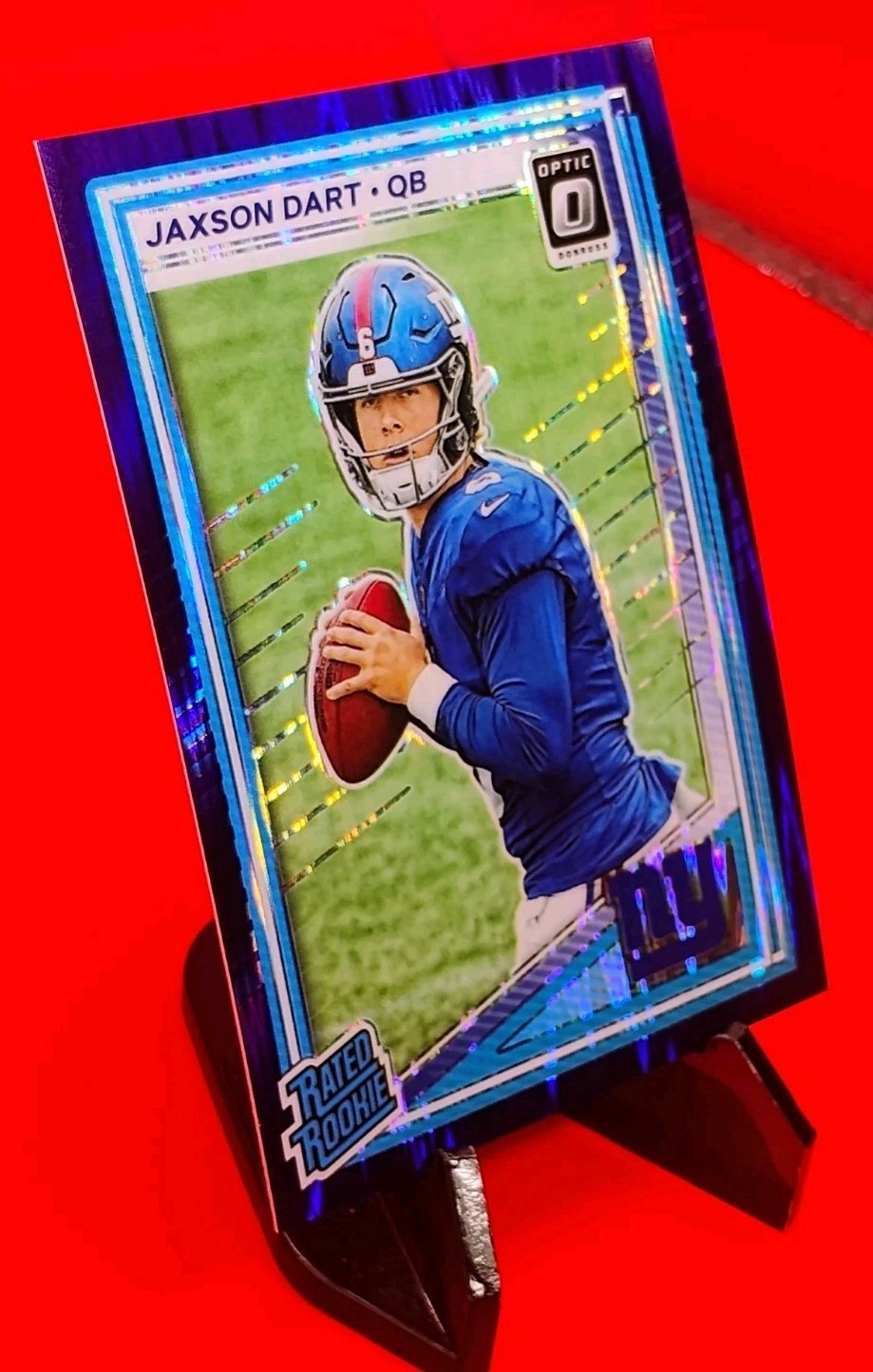 Jaxson Dart 2025 Donruss Optic Rated Rookie #273 Purple Shock Prizm Giants QB 🔥
