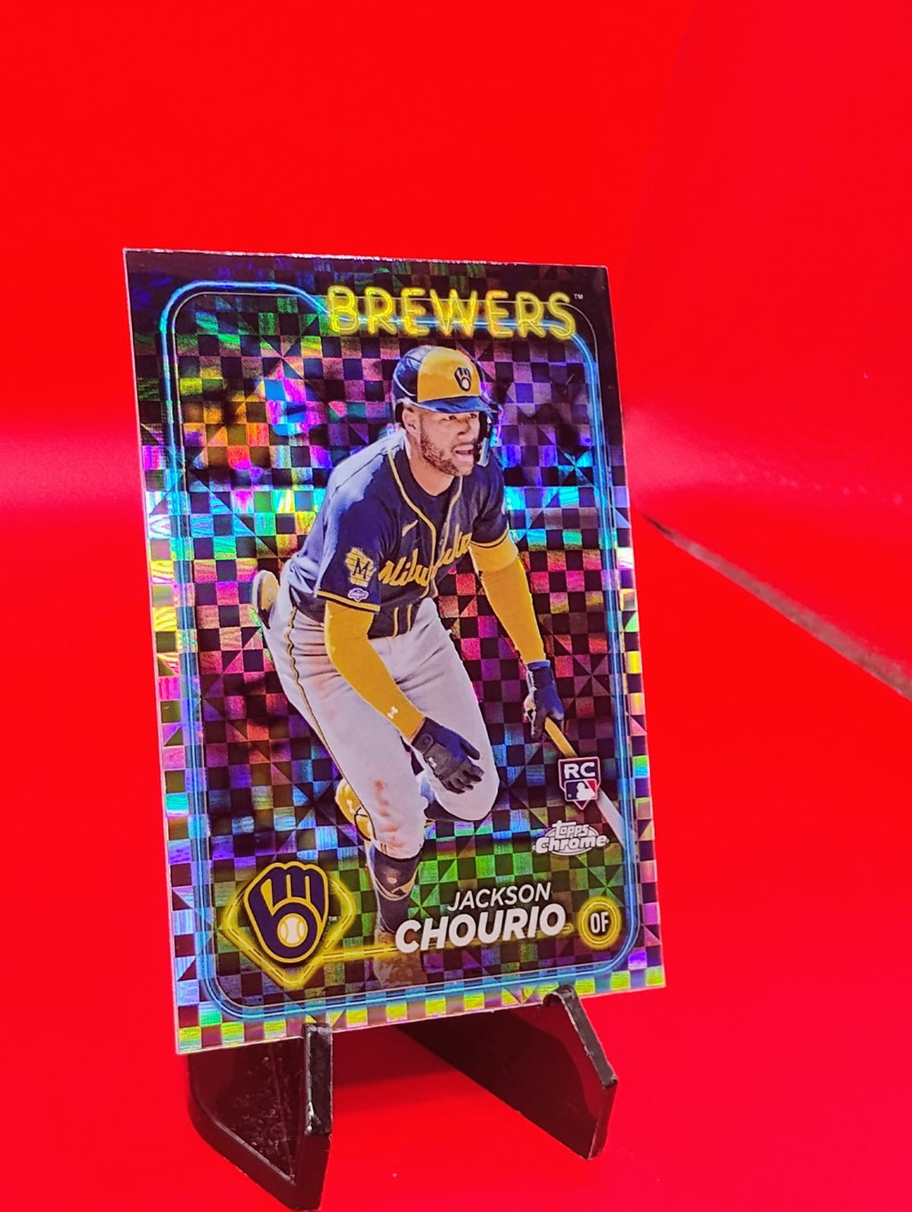 Jackson Chourio 2024 Topps Chrome RC #161 X-Fractor  Refractor Brewers RC 🔥💎