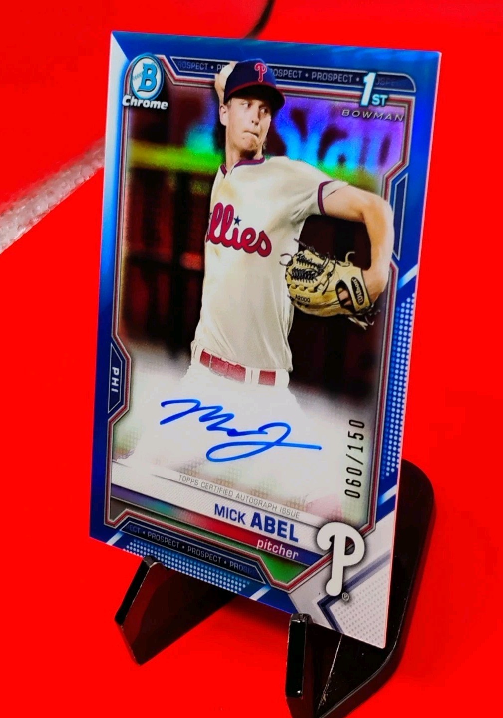 Mick Abel 2021 Bowman Chrome 1st Auto #CPA-MAB True Blue Refractor #60/150 Twins