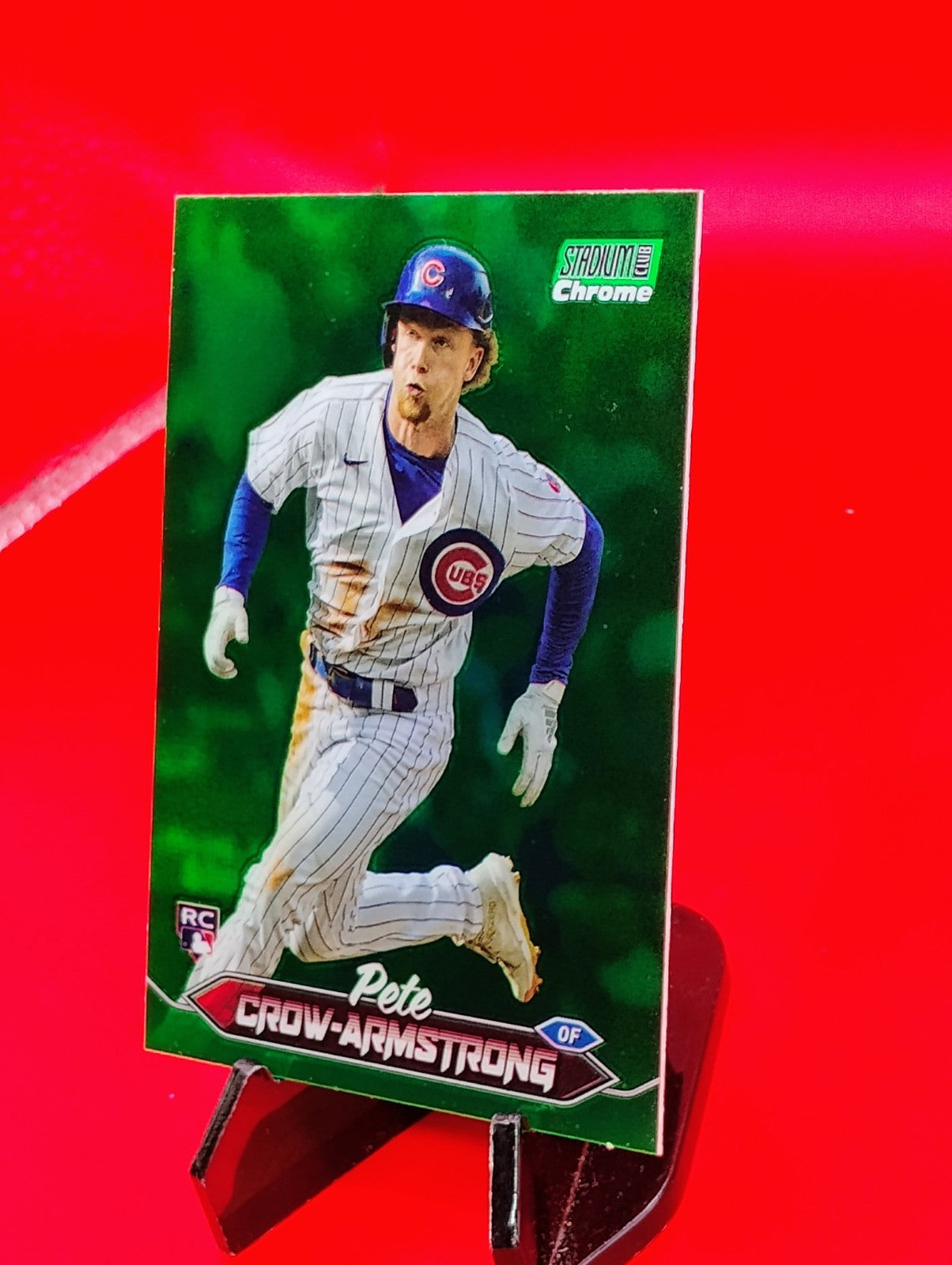 Pete Crow-Armstrong 2024 Topps Stadium Club Chrome #29 GREEN Refractor Cubs RC