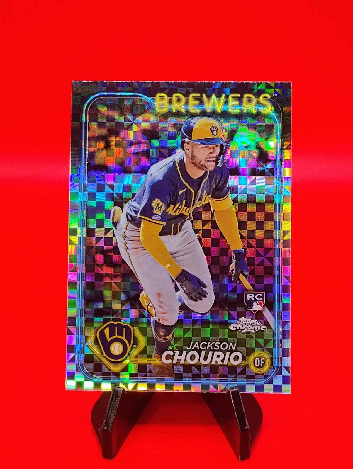 Jackson Chourio 2024 Topps Chrome RC #161 X-Fractor  Refractor Brewers RC 🔥💎