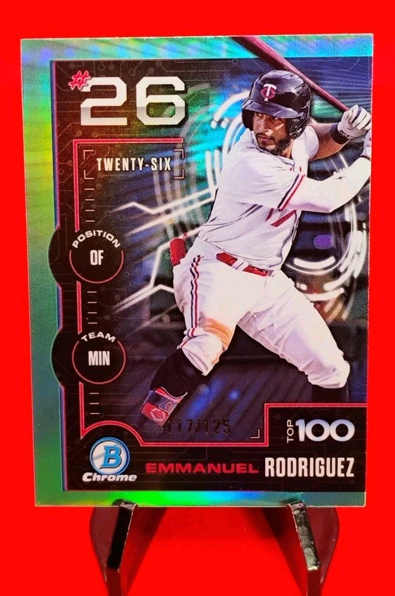 Emmanuel Rodriguez 2025 Bowman Scouts Top 100 #BTP-26 Aqua Refractor #117/125 🔥