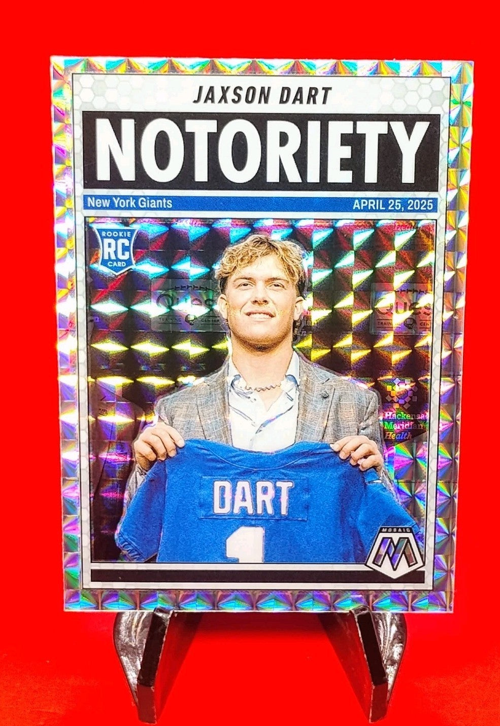 Jaxson Dart 2025 Mosaic Notoriety #11 Silver Mosaic Prizm RC - Giants QB 💎