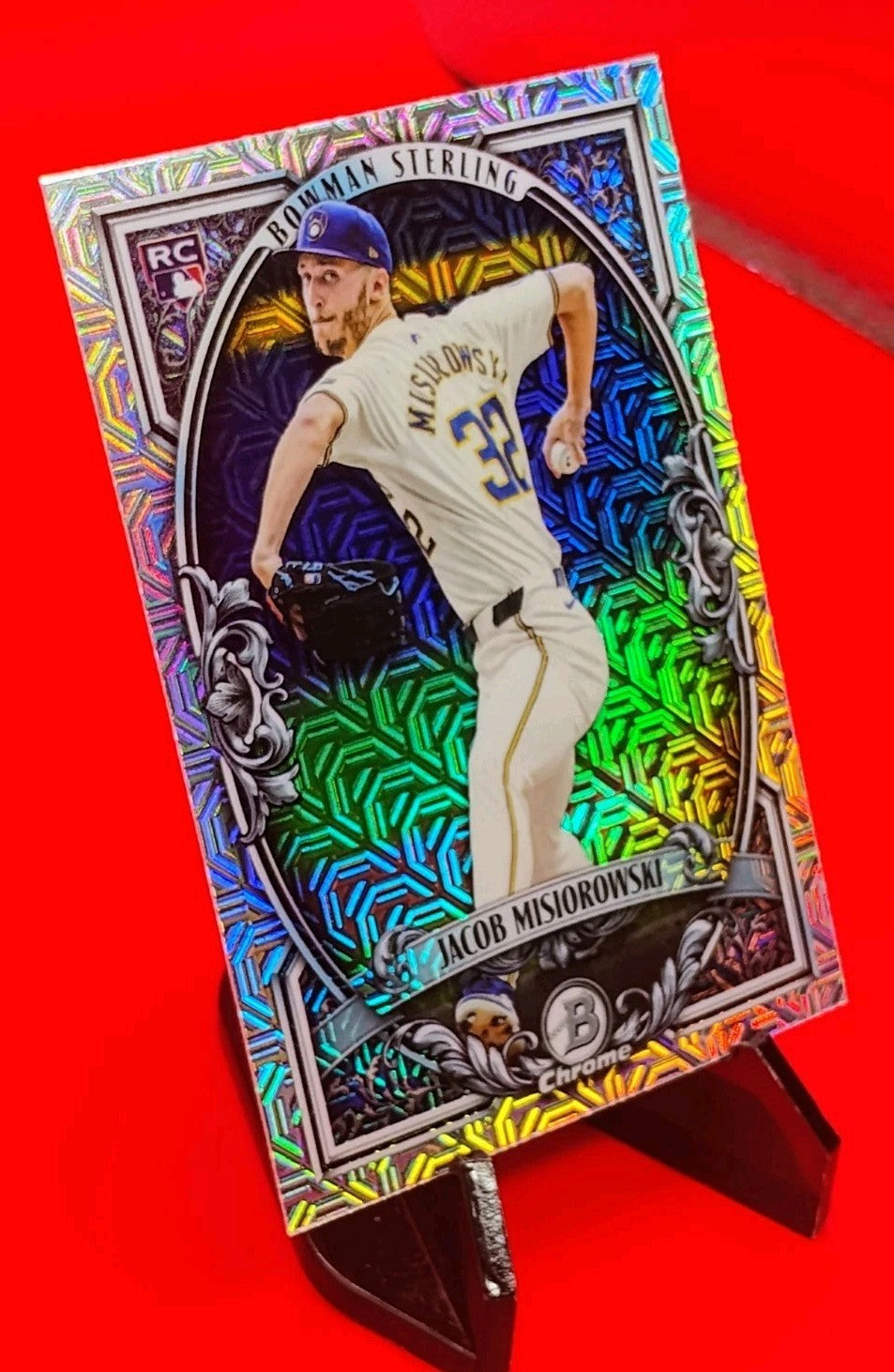 Jacob Misiorowski 2026 Bowman Chrome #BST-13 Bowman Sterling RC Mojo Refractor