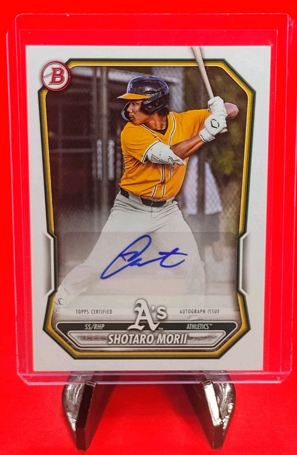 Shotaro Morii 2026 Bowman Baseball #BPA-SM Prospect Auto Athletics 2-Way Player
