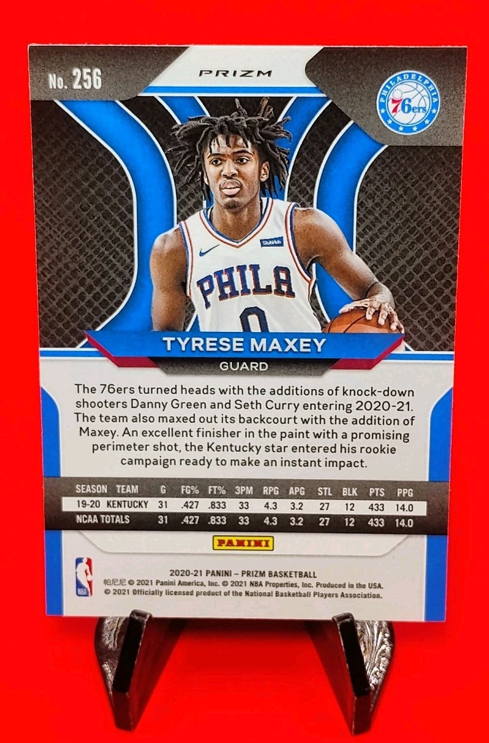 Tyrese Maxey 2020-21 Prizm RC #256 Silver Hyper Prizm Rookie Philadelphia 76ers