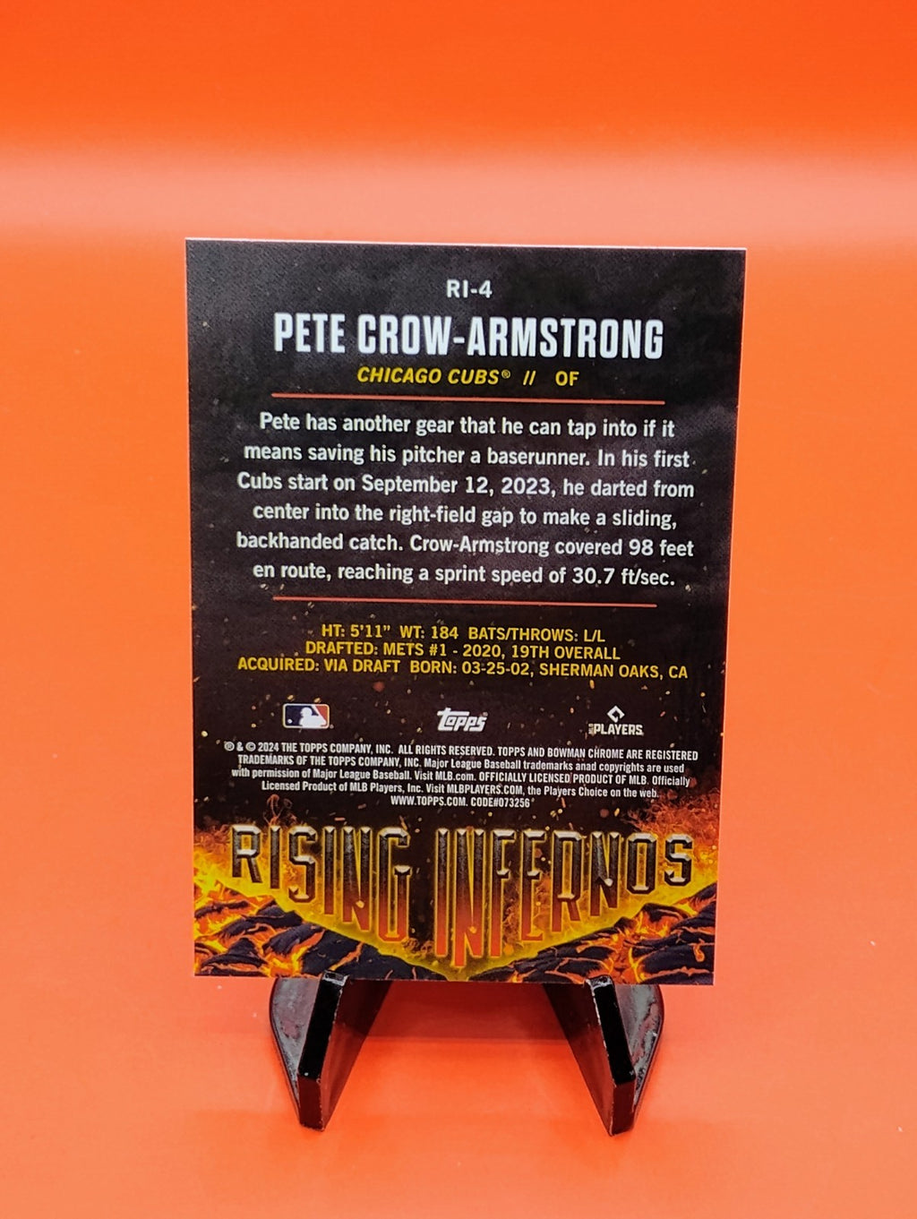 Pete Crow-Armstrong 2024 Bowman Chrome Rising Infernos #RI-4 Chicago Cubs RC 🔥