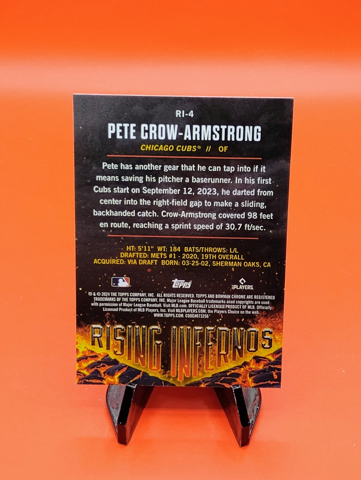 Pete Crow-Armstrong 2024 Bowman Chrome Rising Infernos #RI-4 Chicago Cubs RC 🔥