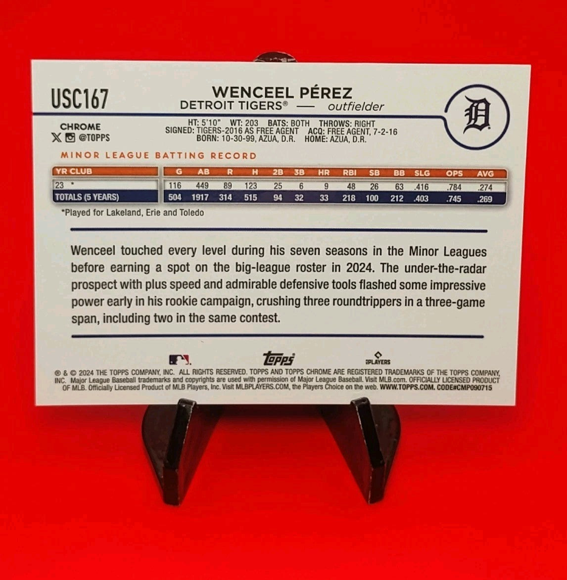 Wenceel Pérez 2024 Topps Chrome Update  RC #USC167 Orange Lava Refractor #16/25